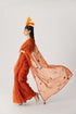 Chin chin orange embroidered sari