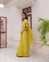 Citrine printed sari