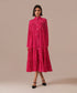Coral mirage tiered shirt dress