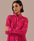 Coral mirage tiered shirt dress