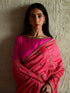Coral pink chanderi sari