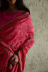 Coral pink chanderi sari