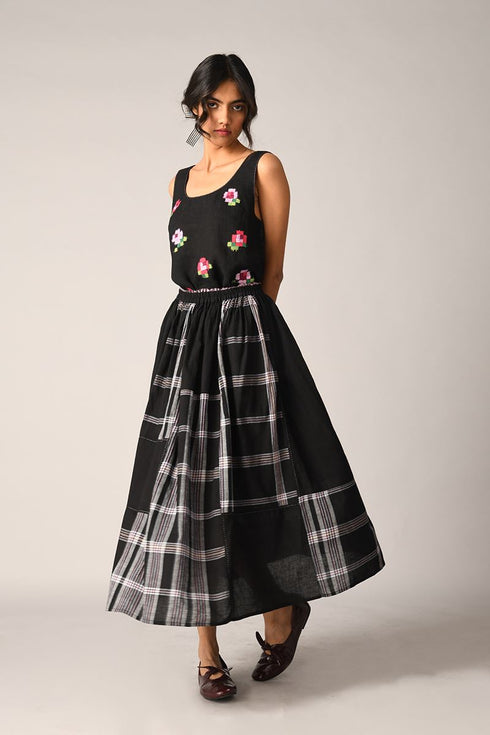Coziae patchwork black skirt