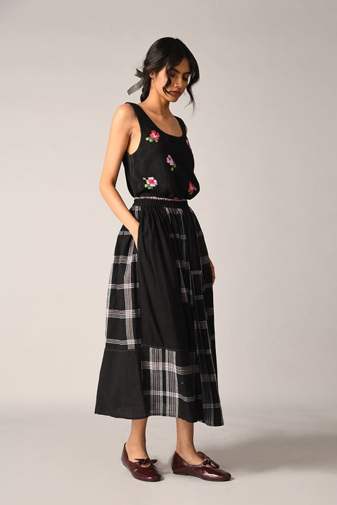 Coziae patchwork black skirt