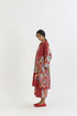 Cranberry red cotton kaftan set