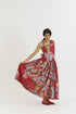 Cranberry red waistcoat and skirt set