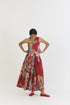 Cranberry red waistcoat and skirt set