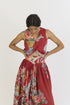 Cranberry red waistcoat and skirt set