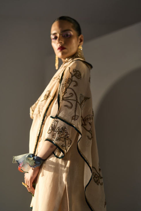Cream basant dupatta