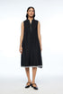 Cymosa black yoke pleated dress