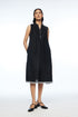 Cymosa black yoke pleated dress