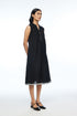 Cymosa black yoke pleated dress