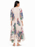 Beige floral print pleated dress