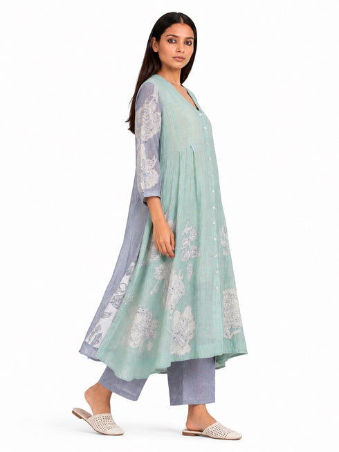 Multicolor applique tunic dress