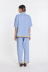 Daffodils blue and ivory shirt