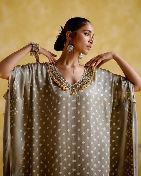Dakshayani grey kaftan