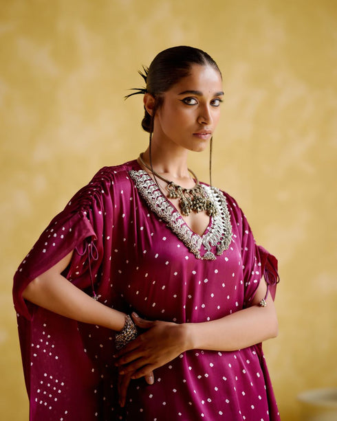 Dakshayani purple kaftan
