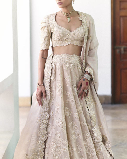 Dakshyani ivory lehenga set