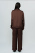 Dark brown silk shirt & trouser with AKOK highlight embroidery