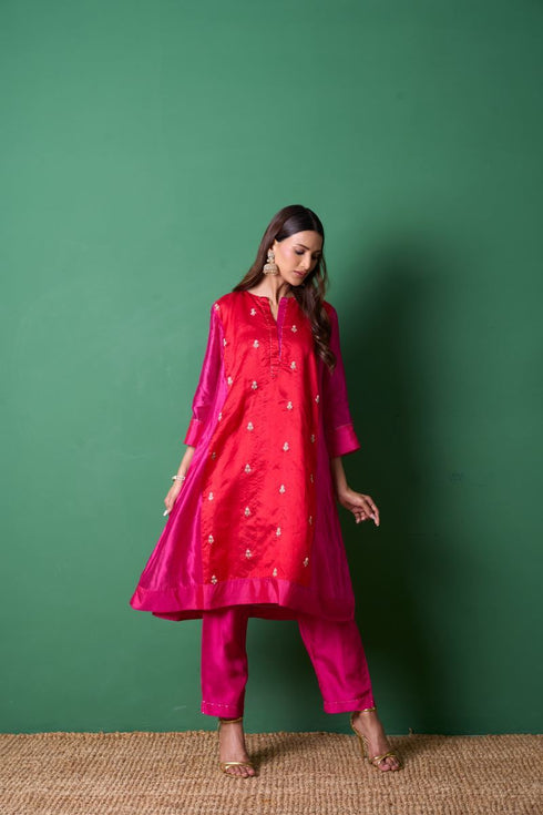 Delight red kurta set