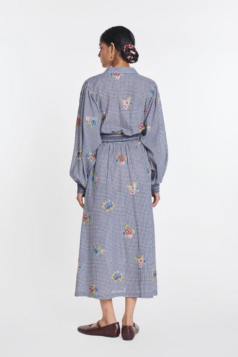 Delphinium embroidered dress
