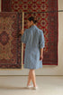 Denim blue striped dress