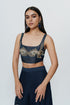 Denim hand embroidered threadwork crop top