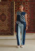 Denim navy blue checkered top