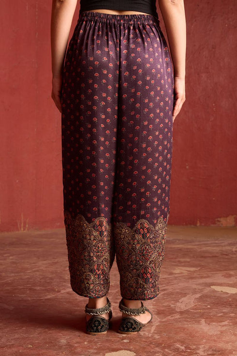 Dhun black embroidered cowl ijar