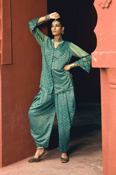 Dhun blue cowl salwar