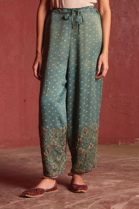 Dhun blue embroidered cowl ijar