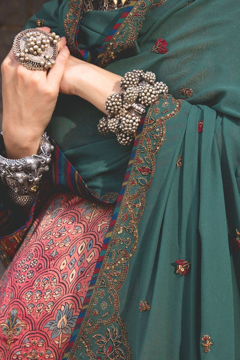 Dhun blue georgette dupatta