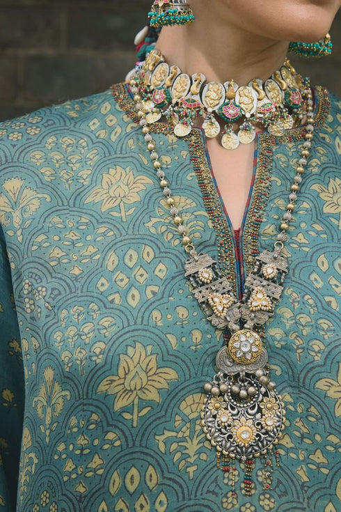 Dhun blue heavy short kurta