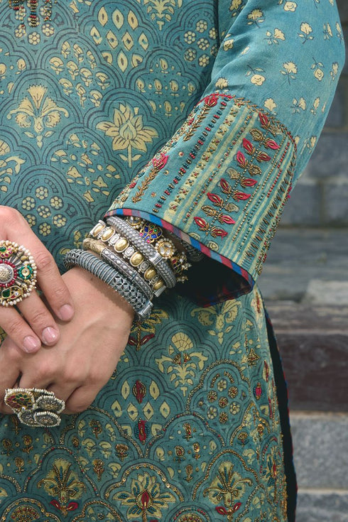 Dhun blue heavy short kurta