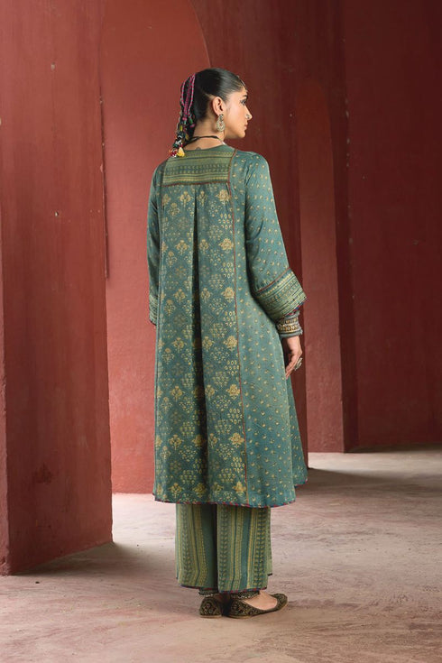 Dhun blue round yoke kurta