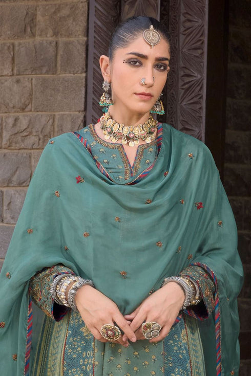 Dhun blue silk stole