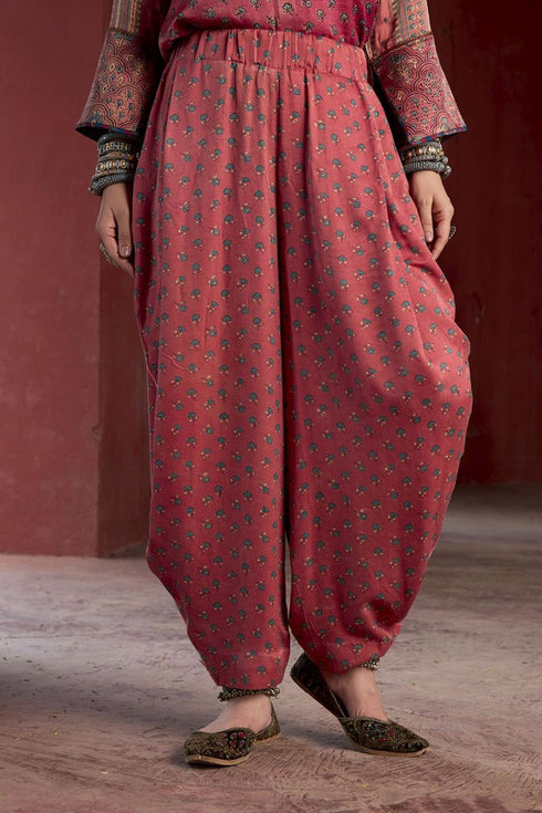 Dhun vintage pink cowl salwar