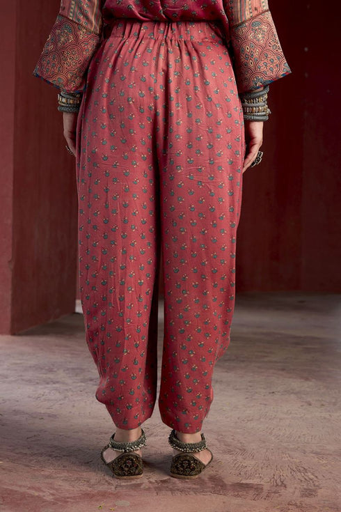 Dhun vintage pink cowl salwar