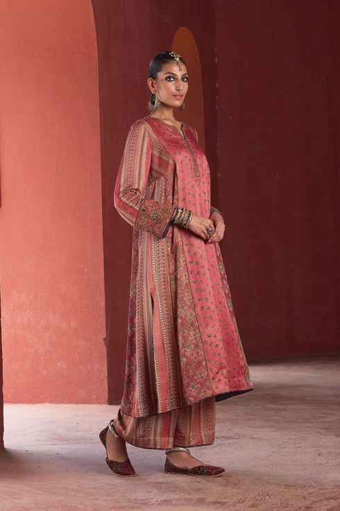 Dhun vintage pink heavy phiran kurta