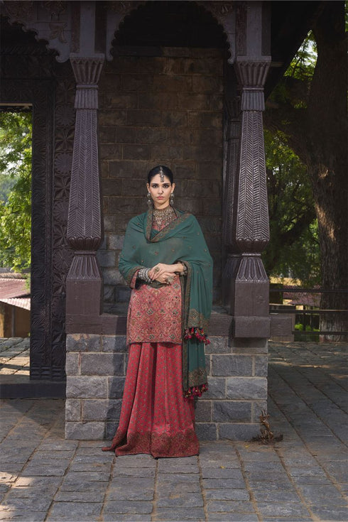 Dhun vintage pink heavy short kurta