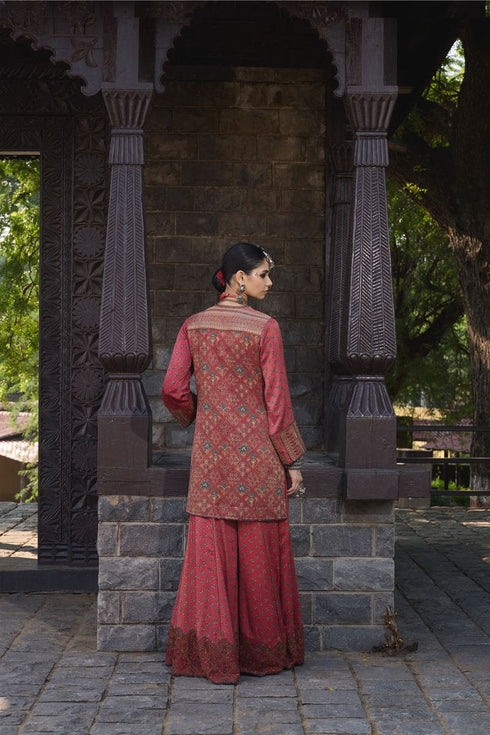 Dhun vintage pink heavy short kurta