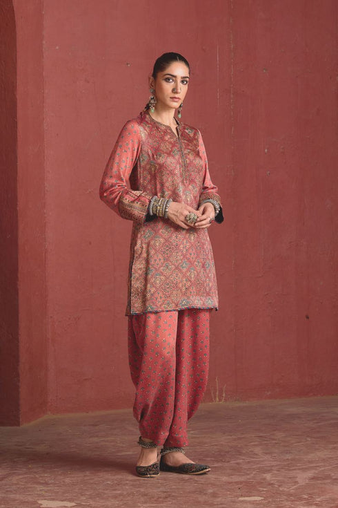 Dhun vintage pink light short kurta