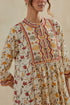 Dia beige and red kurta dress set