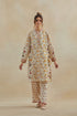 Dia beige and red short kurta with pants