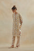 Dia beige and red short kurta with pants