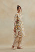 Dia beige and red short kurta with pants