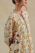 Dia beige and red short kurta with pants