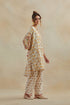 Dia beige and rust cotton chanderi short kurta with pants