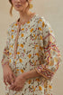 Dia beige and rust cotton chanderi short kurta with pants