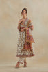 Dia beige and rust cotton kurta dress set